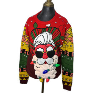 Ugly Christmas Sweater Large Holiday Festive Knit Pullover Winter Unisex